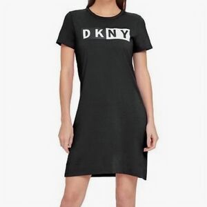 DKNY Sport Logo Black T-Shirt Dress